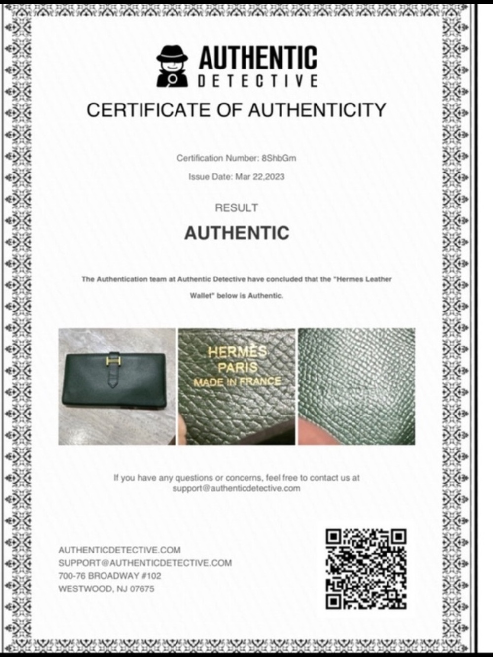 ⭐️Authentic Hermes Bearn Kelly Green Leather Wallet Gold HW - Picture 14 of 14
